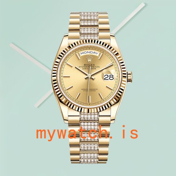 Rolex Day-Date m128238-0046 36mm Men's Champagne Dial Stainless Steel - Image 2