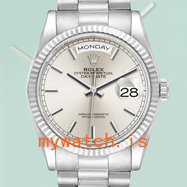 Rolex Day-Date Men's 36mm m128239-0005 Silver-tone President Bracelet
