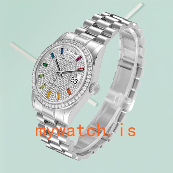 Rolex Day-Date Men's m128349rbr-0006 36mm Diamond Paved Dial Automatic - Image 3