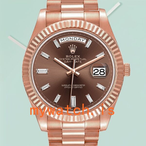 Rolex Day-Date 40mm Men's m228235-0003 Rose Gold-tone Brown Dial