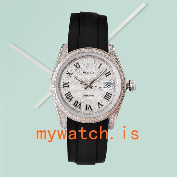Rolex Datejust 116200 Men's 40mm Diamond Paved Dial Silver-tone - Image 2
