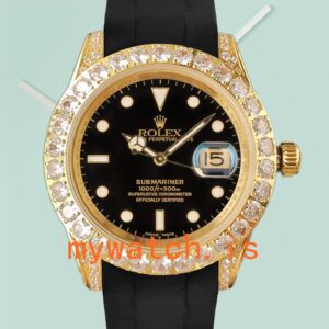 Rolex Submariner 40mm Men's 16613 Rubber Band Gold-tone
