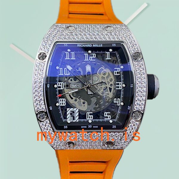 Richard Mille RM010 RM010-003 Men Around 50*42mm Diamond Bezel Mechanical