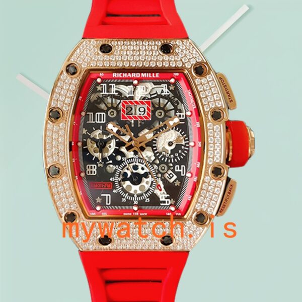 Richard Mille RM011 Around 45mm RM011-022 Men Mechanical Rose Gold-tone