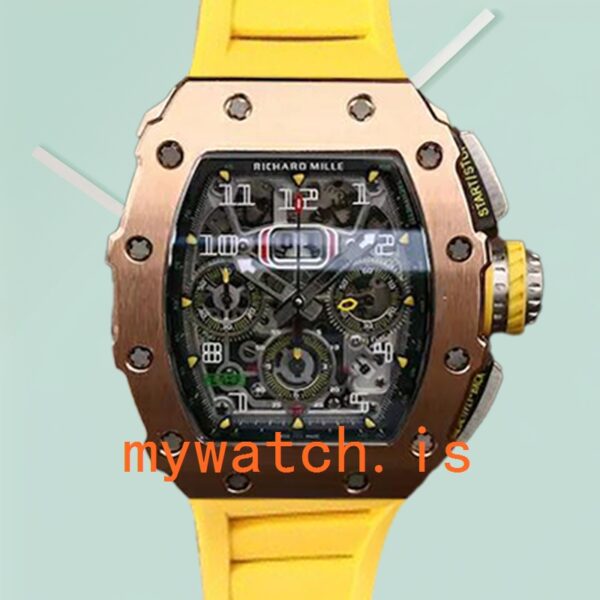 Richard Mille RM11-03 RM11-03-001 Men Around 50*40mm Rubber Band Stainless Steel