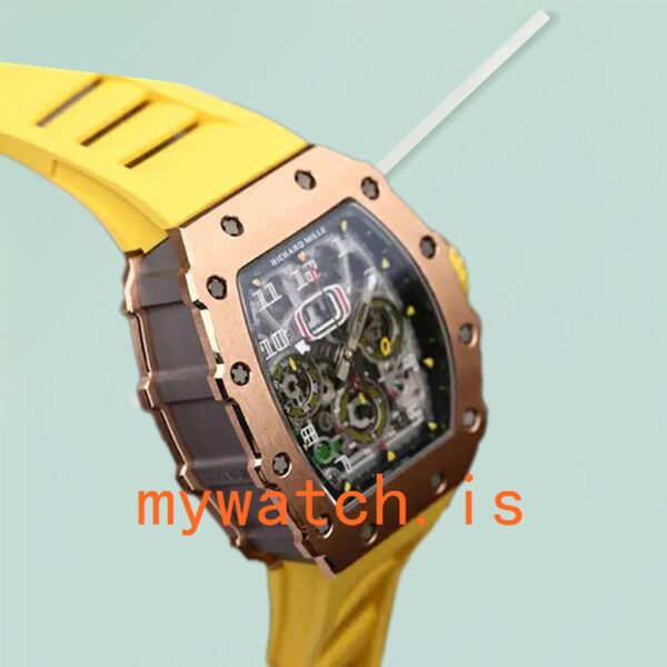 Richard Mille RM11-03 RM11-03-001 Men Around 50*40mm Rubber Band Stainless Steel - Image 3