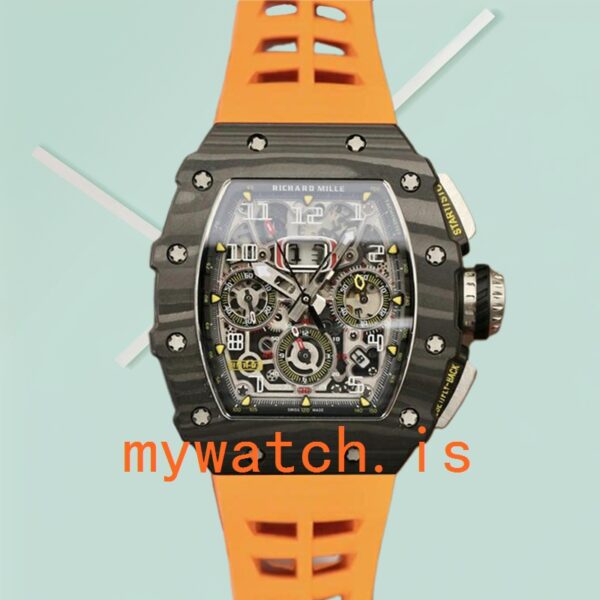 Richard Mille RM11-03 RM11-03-003 Around 50*40mm Men Transparent Dial Black - Image 2