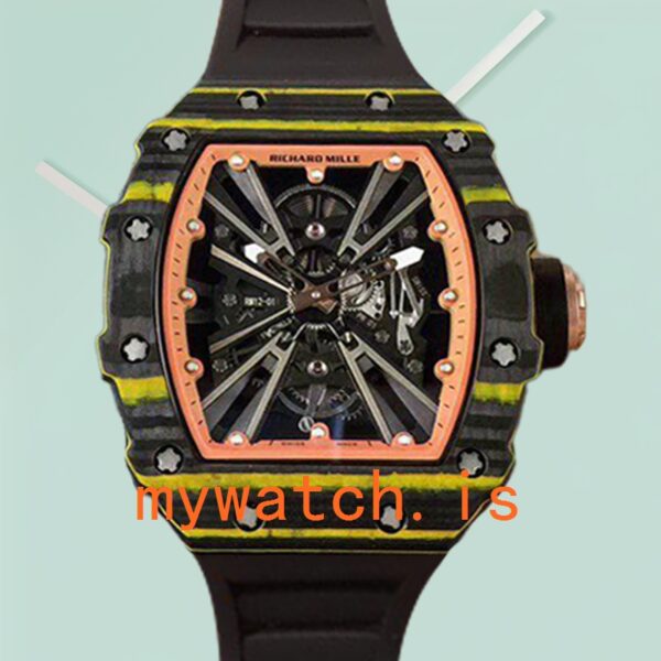 Richard Mille RM12-01 RM12-01-004 Men Around 50*42mm Rubber Band Carbon Fiber