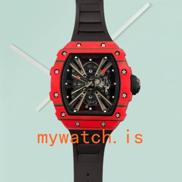 Richard Mille RM12-01 Men Around 50*42mm RM12-01-010 Carbon Fiber Transparent Dial - Image 2