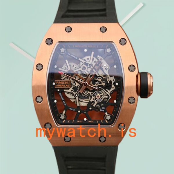 Richard Mille RM035 Around 50*42mm Men RM035-003 Stainless Steel Rose Gold-tone