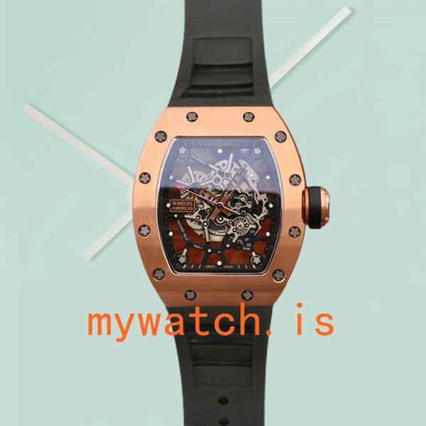 Richard Mille RM035 Around 50*42mm Men RM035-003 Stainless Steel Rose Gold-tone - Image 2
