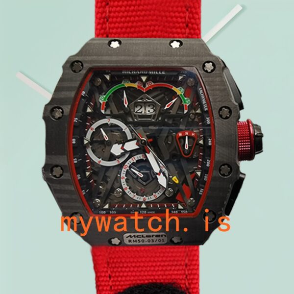 Richard Mille RM50-03 Men Around 50*44.5mm RM50-03-001 Titanium Transparent Dial