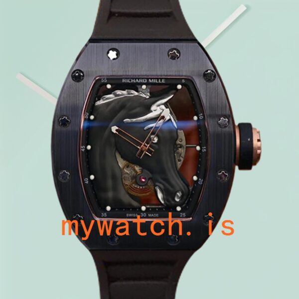 Richard Mille RM52-02 Around 50*40mm RM52-02-002 Men Stainless Steel Rubber Band