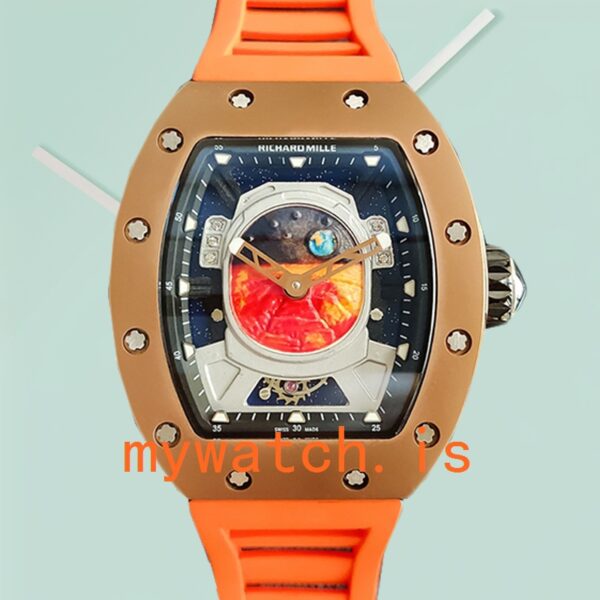 Richard Mille RM52-05 Men RM52-05-004 Around 50*42mm Mechanical Rose Gold-tone