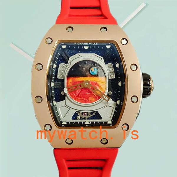 Richard Mille RM52-05 Around 50*42mm Men RM52-05-005 Mars Earth Dial Rubber Band