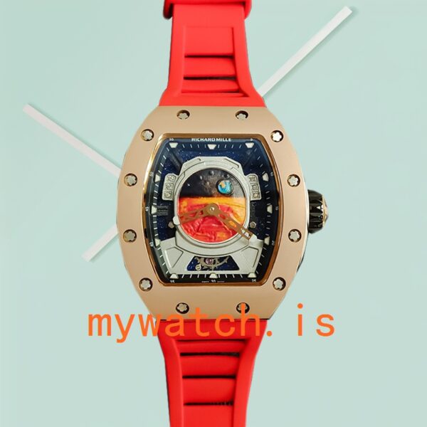Richard Mille RM52-05 Around 50*42mm Men RM52-05-005 Mars Earth Dial Rubber Band - Image 2