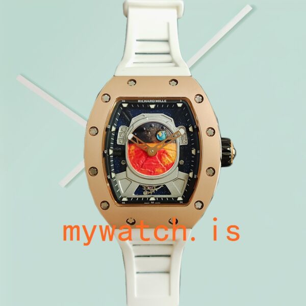 Richard Mille RM52-05 Around 50*42mm Men RM52-05-005 Mars Earth Dial Rubber Band - Image 4