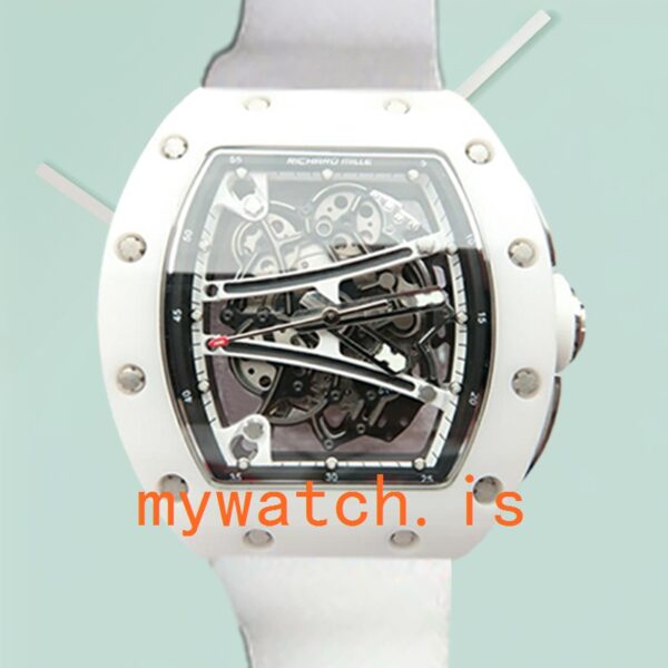 Richard Mille RM061 RM061-003 Men Around 50*40mm White Rubber Band