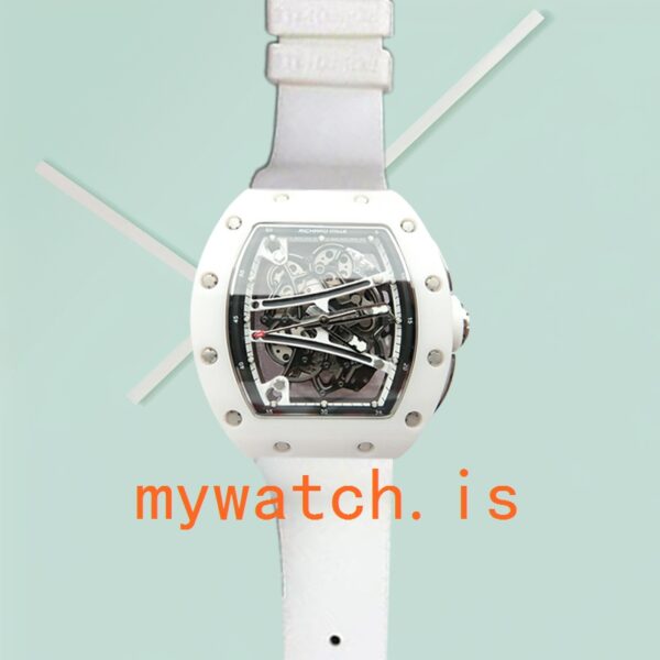Richard Mille RM061 RM061-003 Men Around 50*40mm White Rubber Band - Image 2