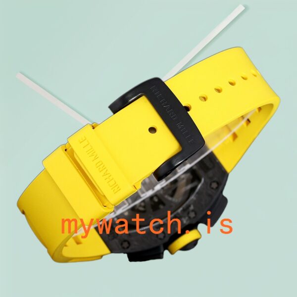 Richard Mille RM 011 Men 50*40mm RM 011-031 Rubber Band Black - Image 4
