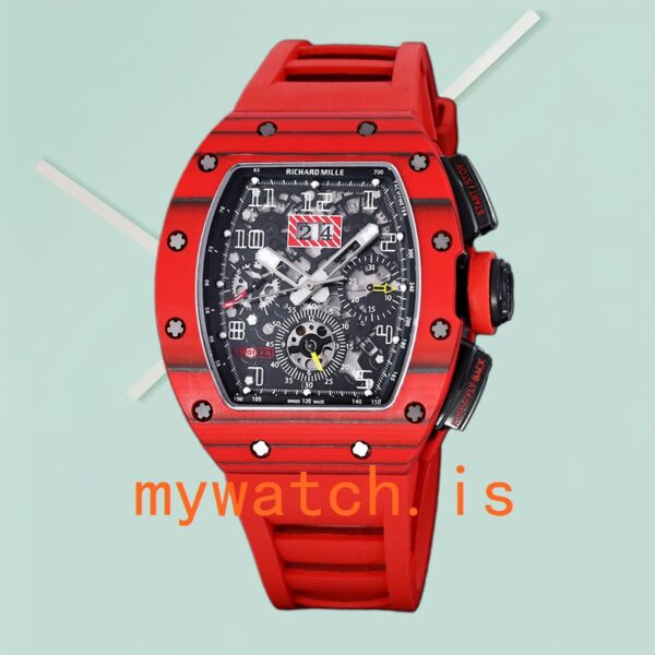 Richard Mille RM 011 RM 011-032 50*40mm Men Ceramics Bezel Red - Image 2