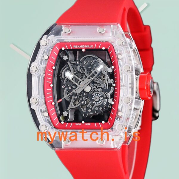 Richard Mille RM 055 50*42mm Men RM 055-024 Transparent Rubber Band
