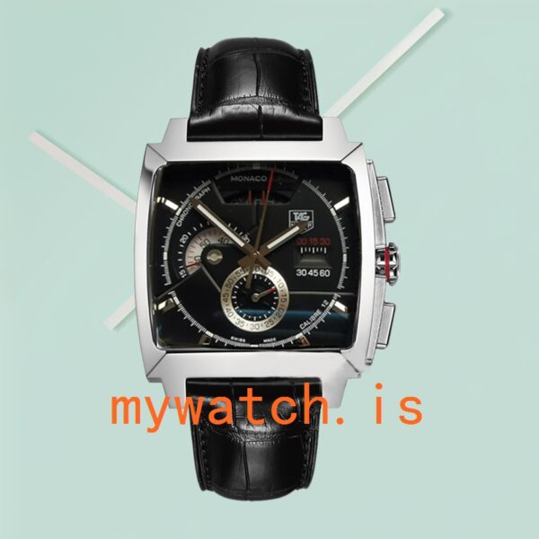 Tag Heuer Monaco 43mm Men's CAL2110.FC6257 Silver-tone Black Dial - Image 2