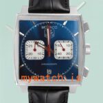 Tag Heuer Monaco CAW2111 40mm Men's Leather Strap Silver-tone