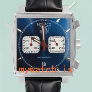 Tag Heuer Monaco CAW2111 40mm Men's Leather Strap Silver-tone