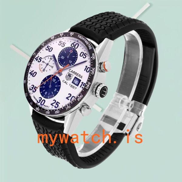 Tag Heuer Carrera Men's 43mm CarreraWAR009 Silver-tone White Dial - Image 3