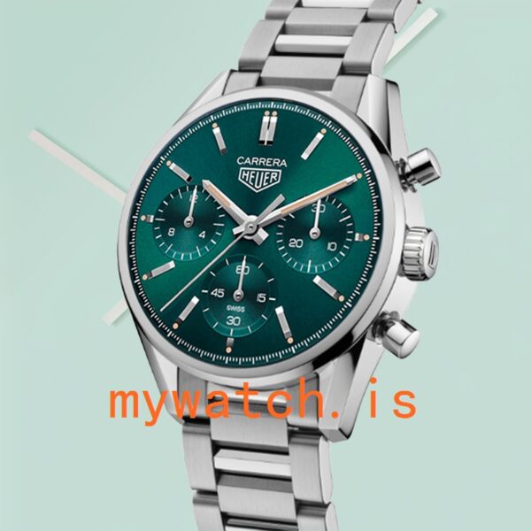 Tag Heuer Carrera Men CBK221F.FC6479-002 43mm Silver-tone Green Dial - Image 3