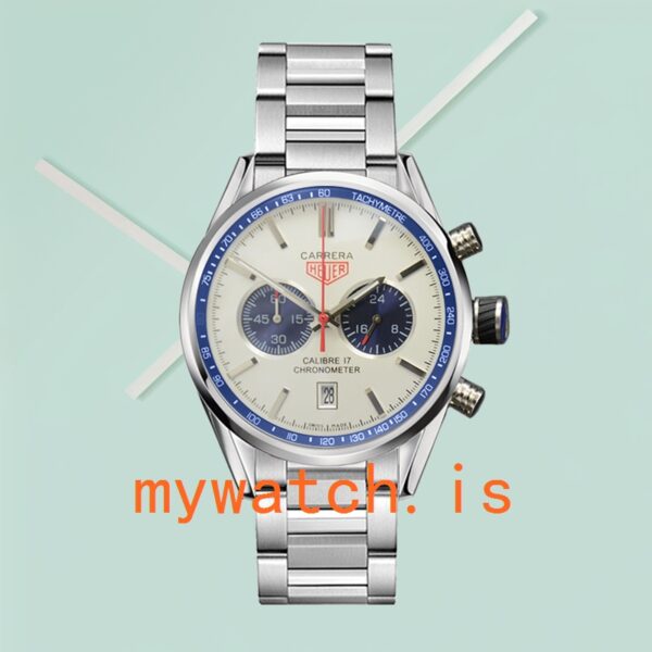 Tag Heuer Carrera Men CarreraWSB-009 43mm White Dial Stainless Steel - Image 2