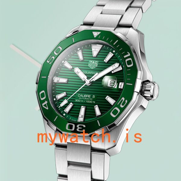 Tag Heuer Aquaracer 43mm Men WAY201S.BA0927 Stainless Steel Green Dial - Image 3